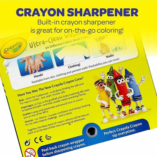 Crayola - 64 Ct Ultra-Clean Washable Crayons-Regular Size