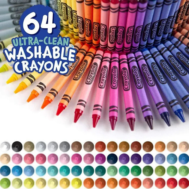Crayola - 64 Ct Ultra-Clean Washable Crayons-Regular Size