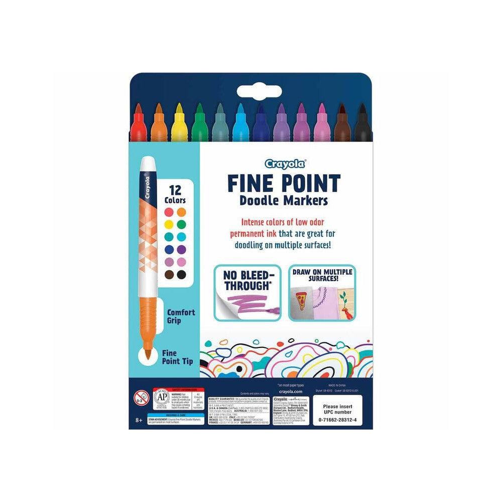 Crayola - Fine Point Doodle Markers - 12 Ct