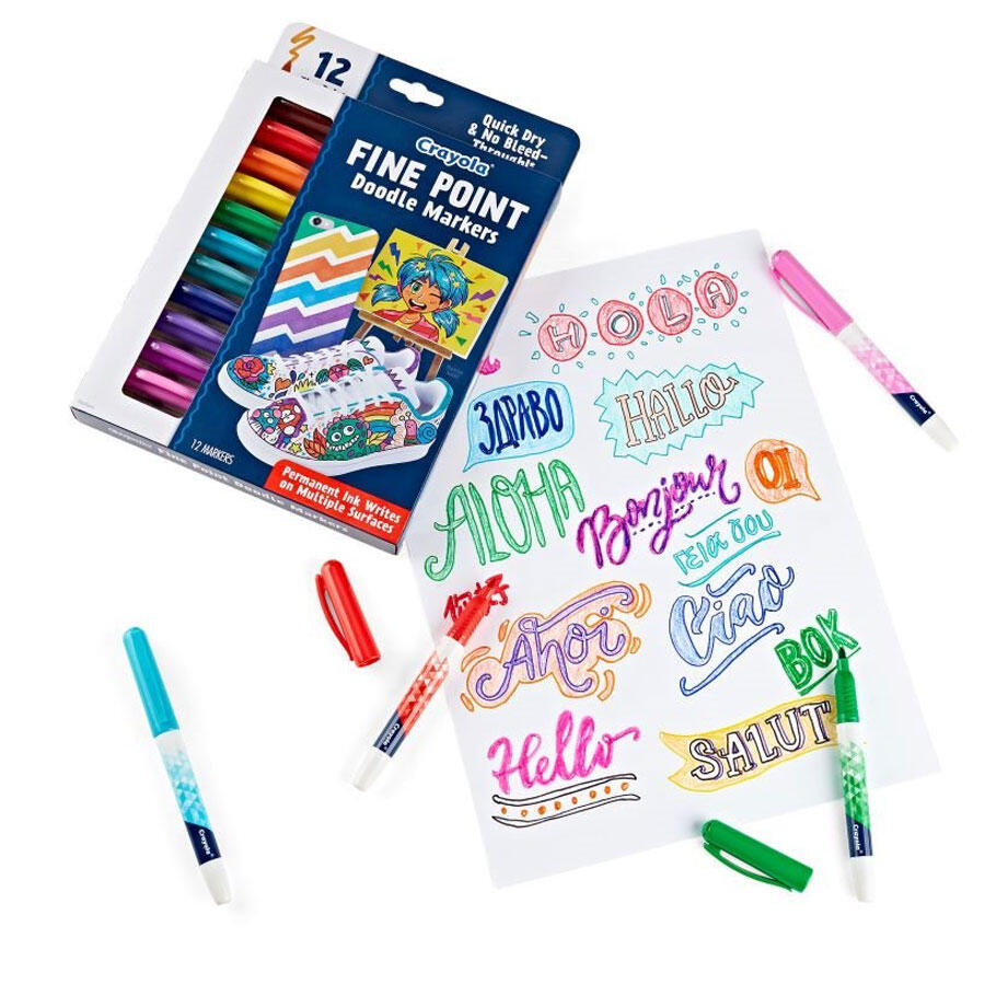 Crayola - Fine Point Doodle Markers - 12 Ct