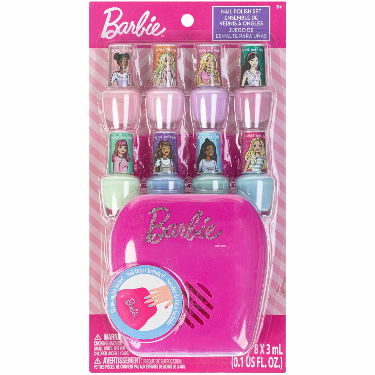8 PK NAIL POLISH WITH ROLE PLAY DRYER