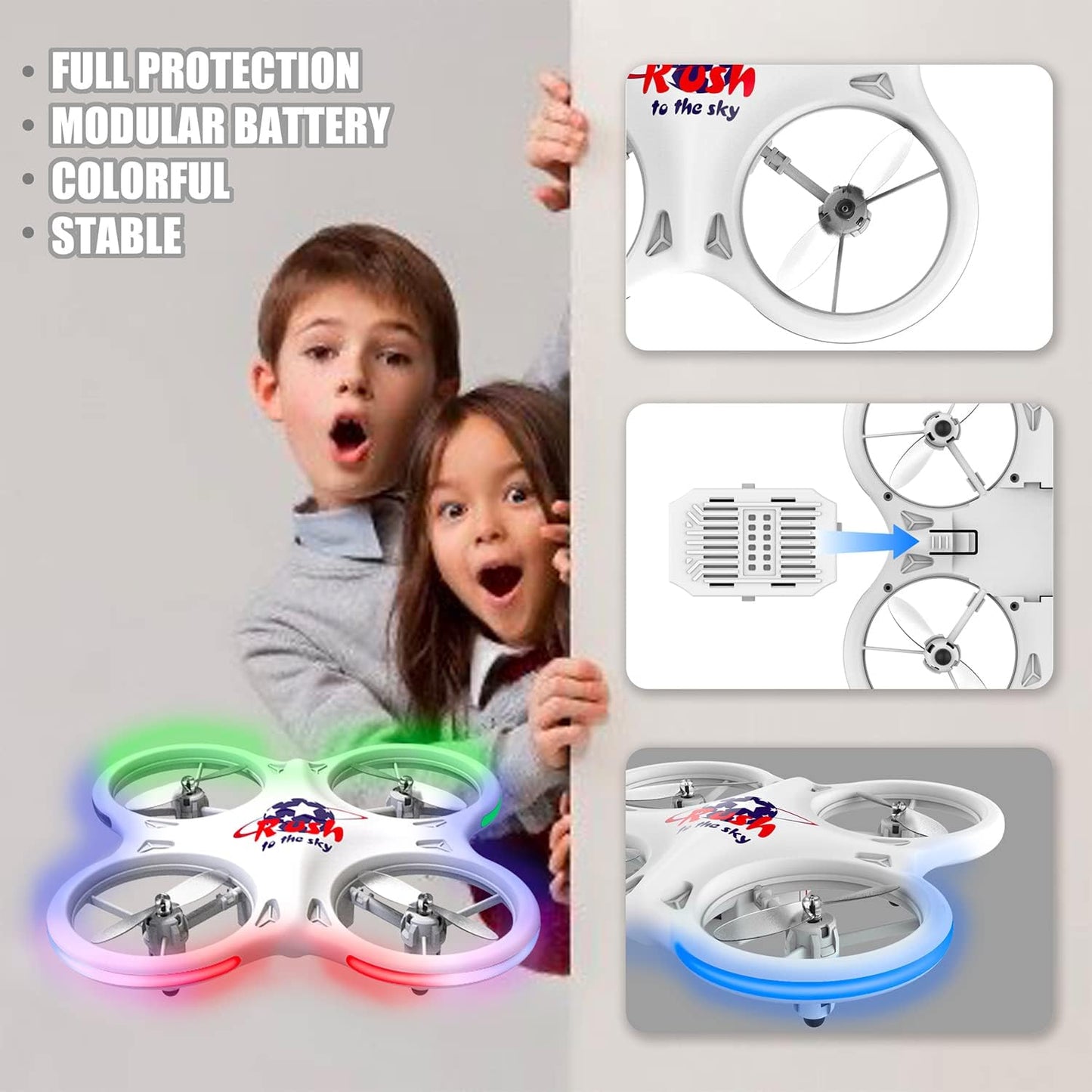 Rush to the Sky Rainbow LED Quadcopter