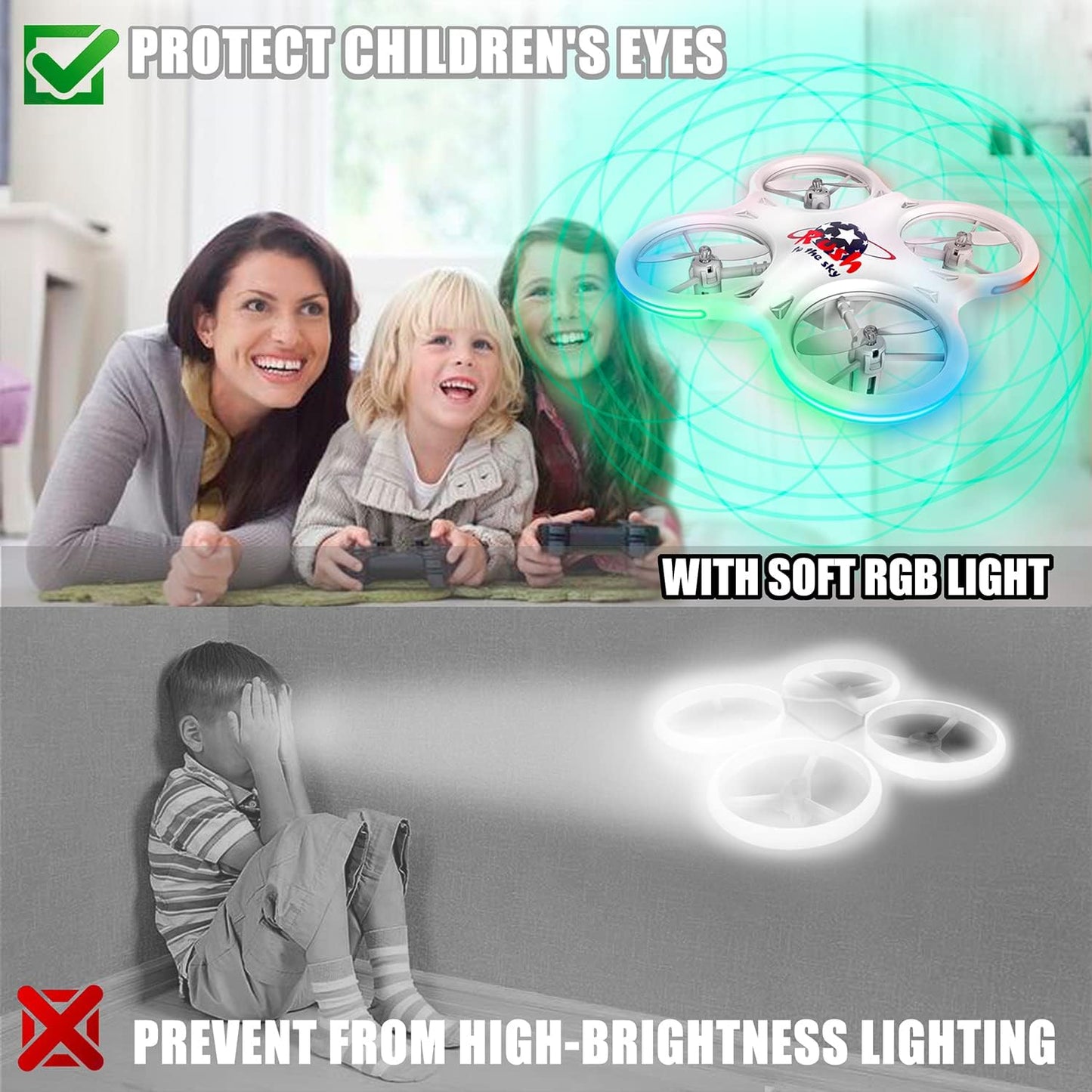 Rush to the Sky Rainbow LED Quadcopter