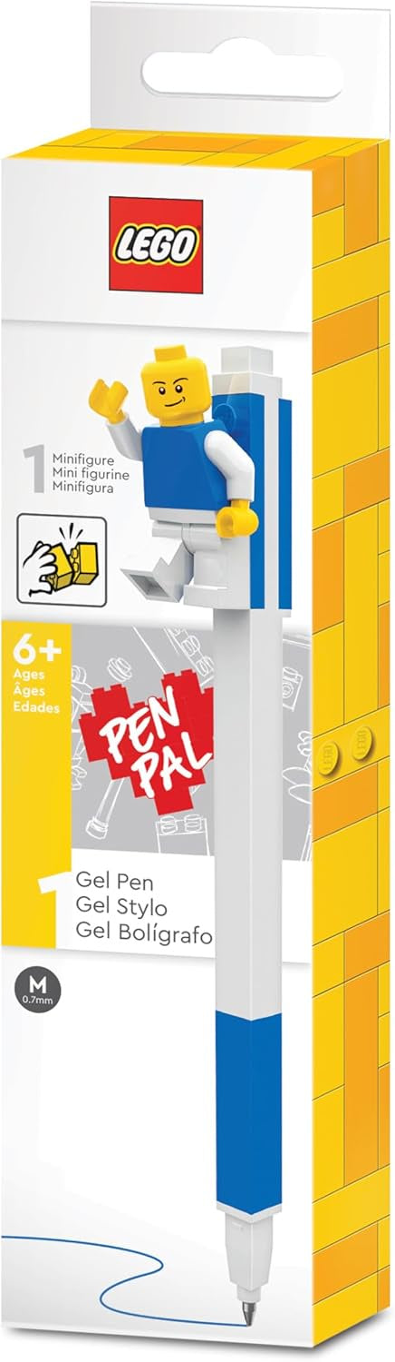 Lego IQ Pen Pel Gel Pen w/ Minifigure Blue