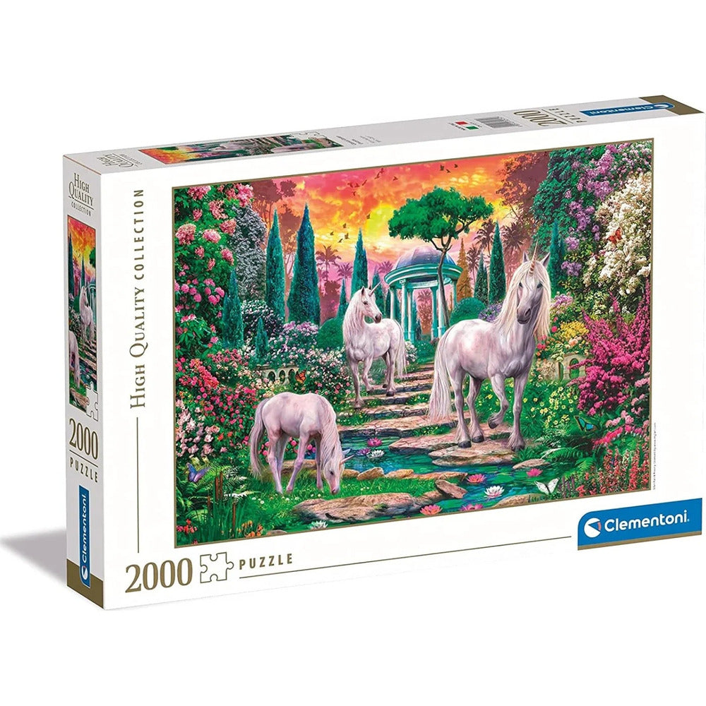 Clementoni - Classical Garden Unicorns Puzzle-2000 Pieces