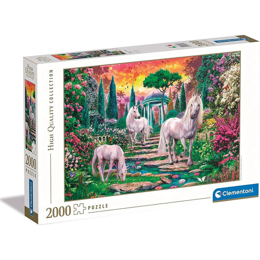 Clementoni - Classical Garden Unicorns Puzzle-2000 Pieces