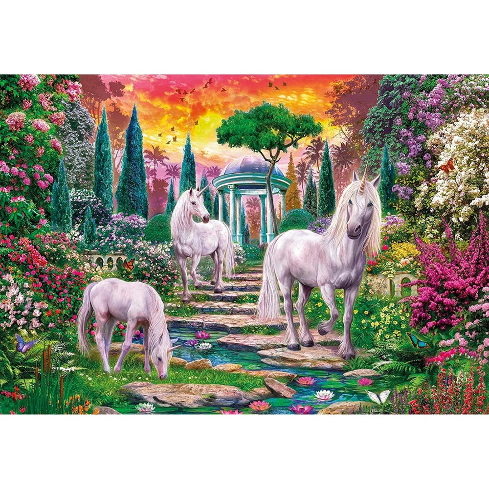 Clementoni - Classical Garden Unicorns Puzzle-2000 Pieces