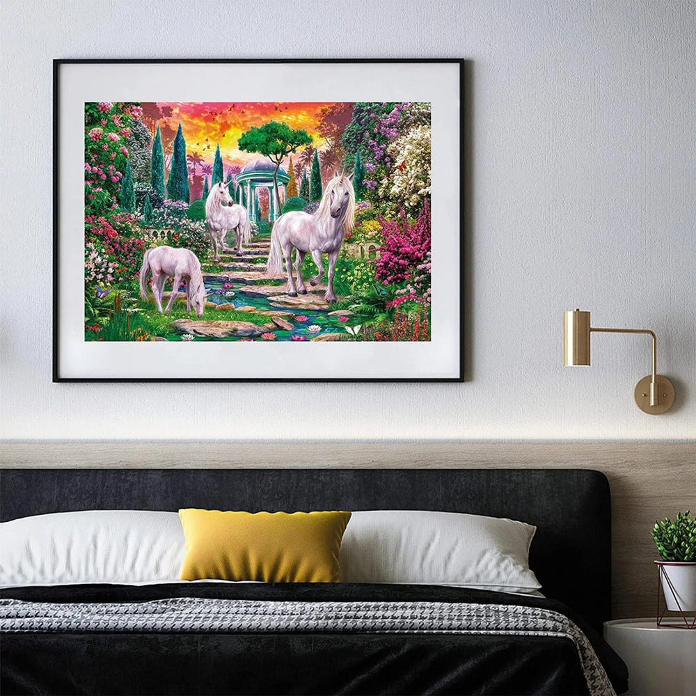 Clementoni - Classical Garden Unicorns Puzzle-2000 Pieces