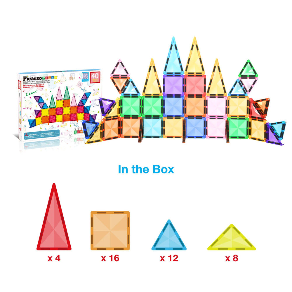 Picasso Tiles - Mag. Mini Diamnd Rocket - 40 Pcs