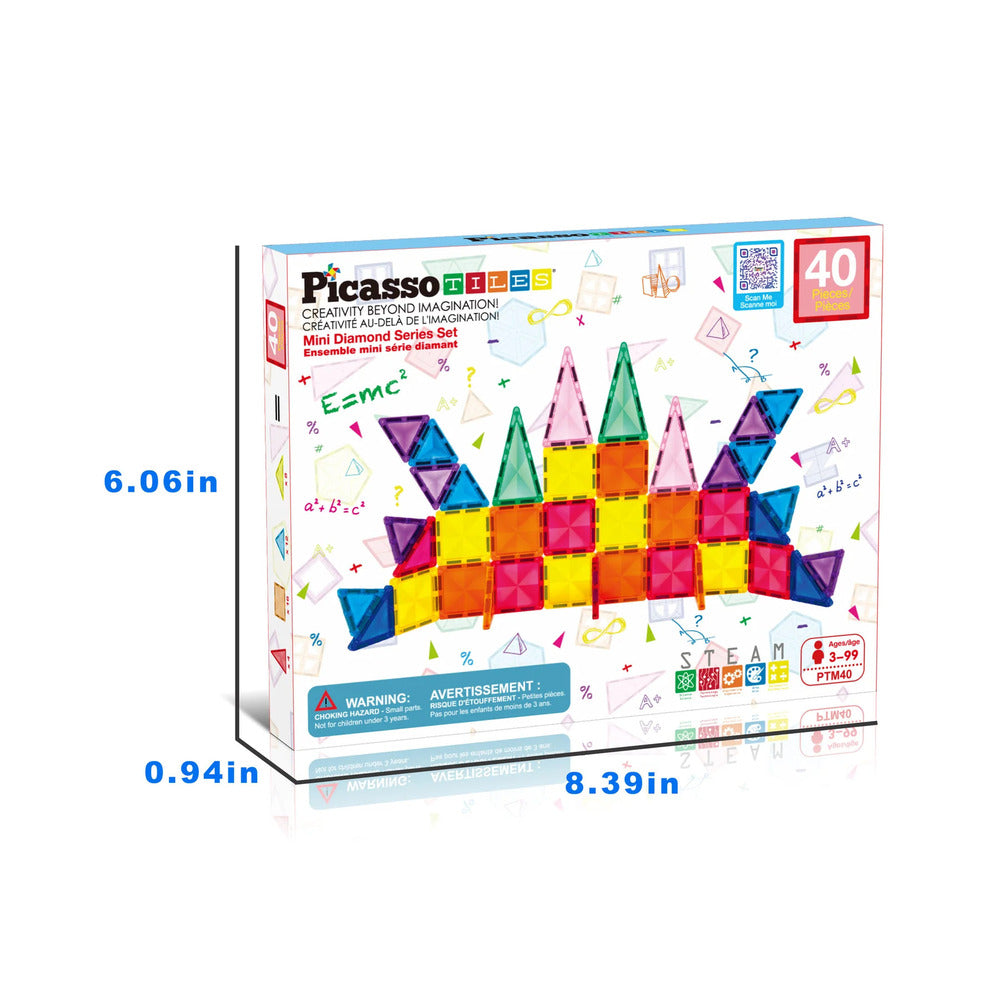 Picasso Tiles - Mag. Mini Diamnd Rocket - 40 Pcs