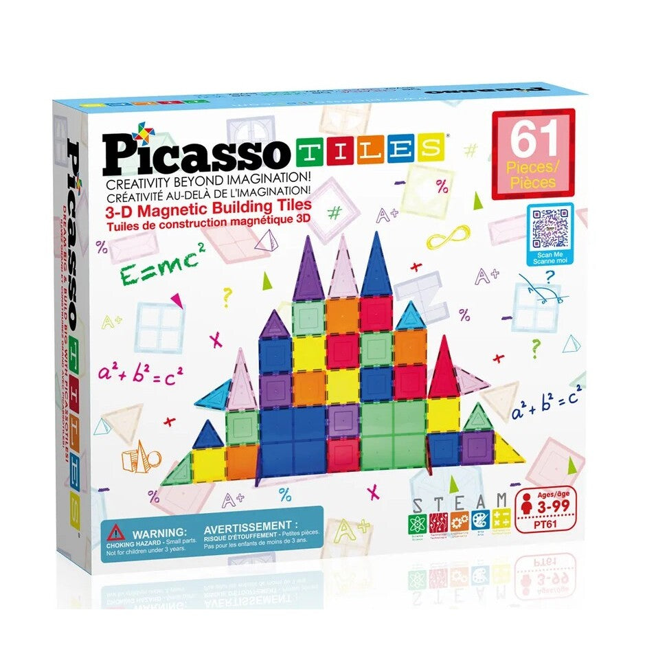 Picasso Tiles - Magnetic 3D Blocks - 61 Pcs