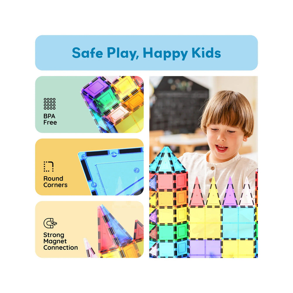 Picasso Tiles - Magnetic 3D Blocks - 61 Pcs
