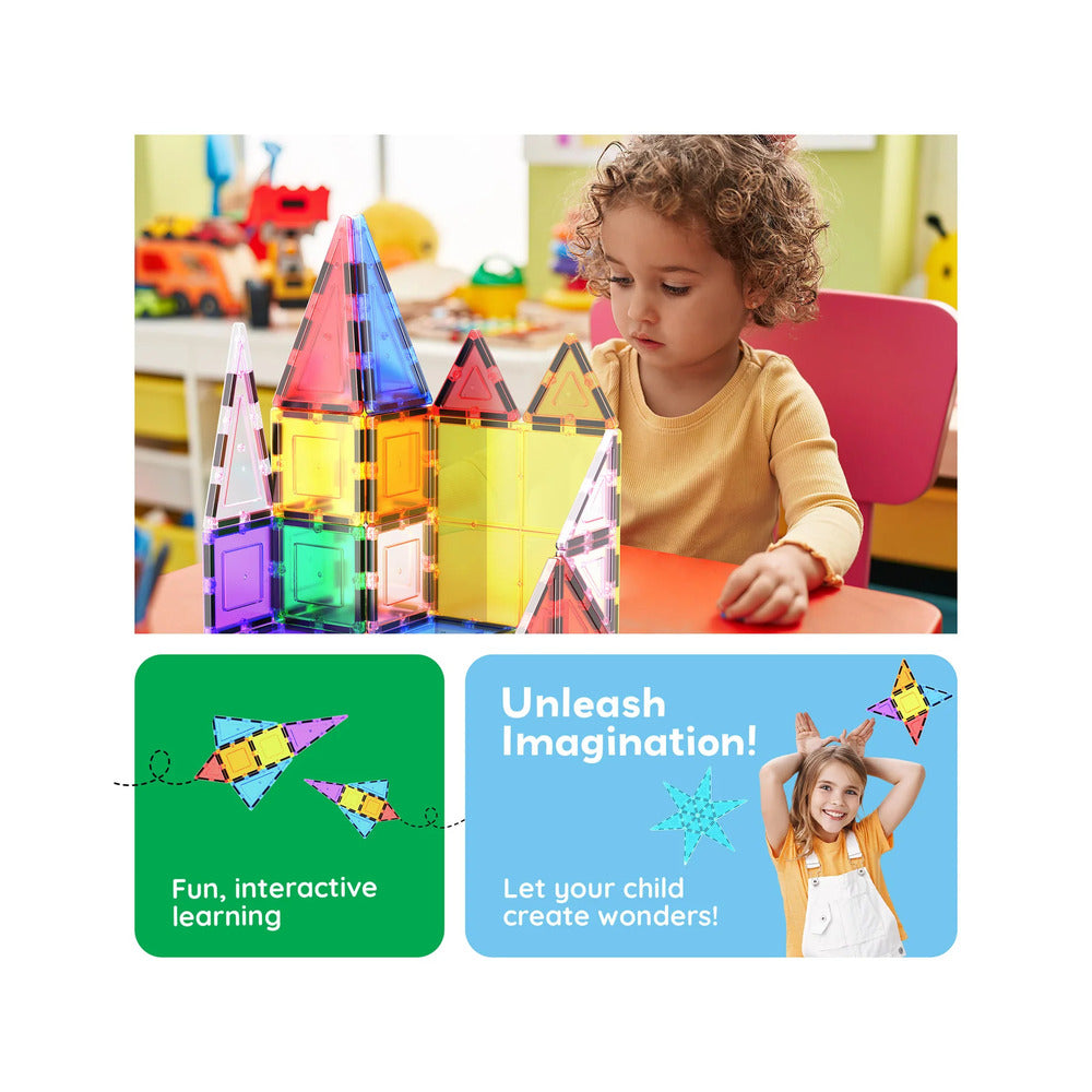 Picasso Tiles - Magnetic 3D Blocks - 61 Pcs
