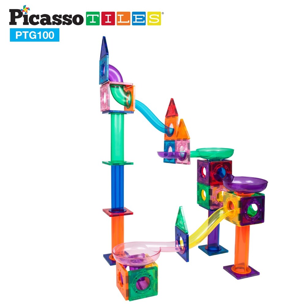 Picasso Tiles - Magnetic Marble Run - 100 Pcs