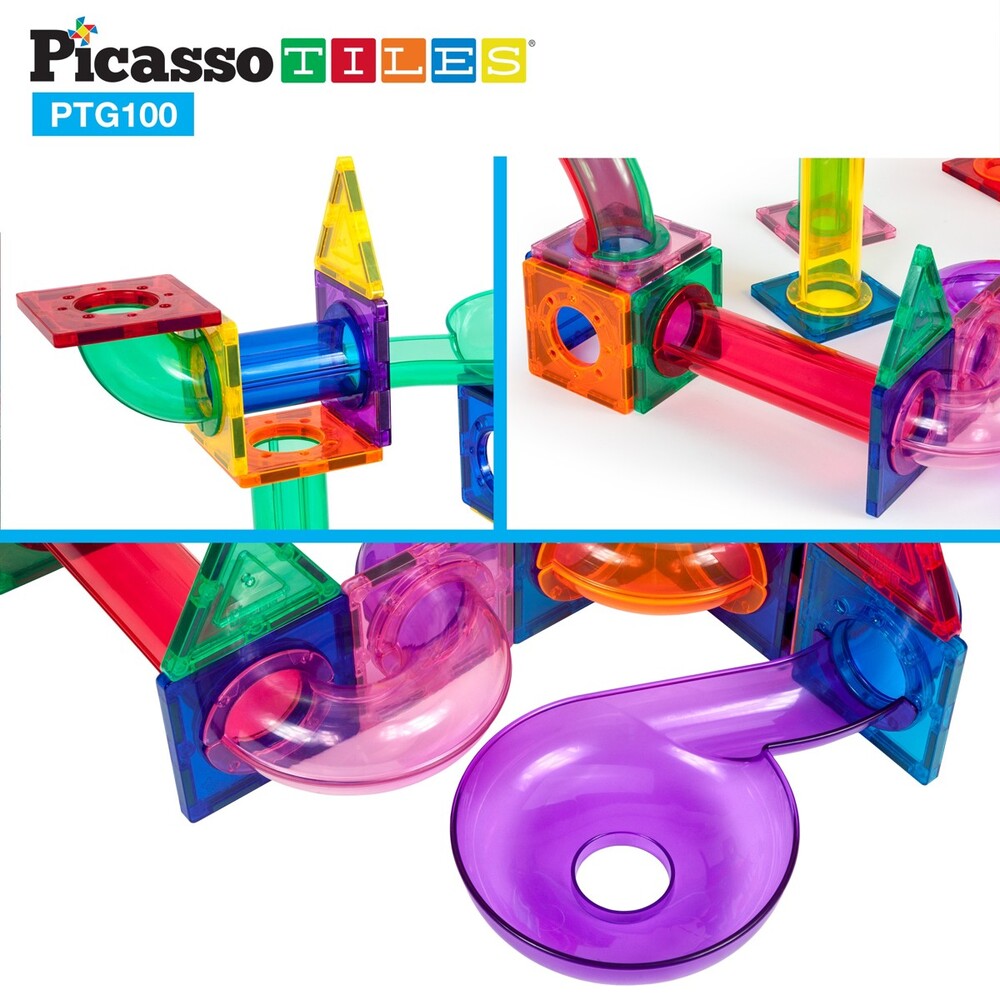 Picasso Tiles - Magnetic Marble Run - 100 Pcs