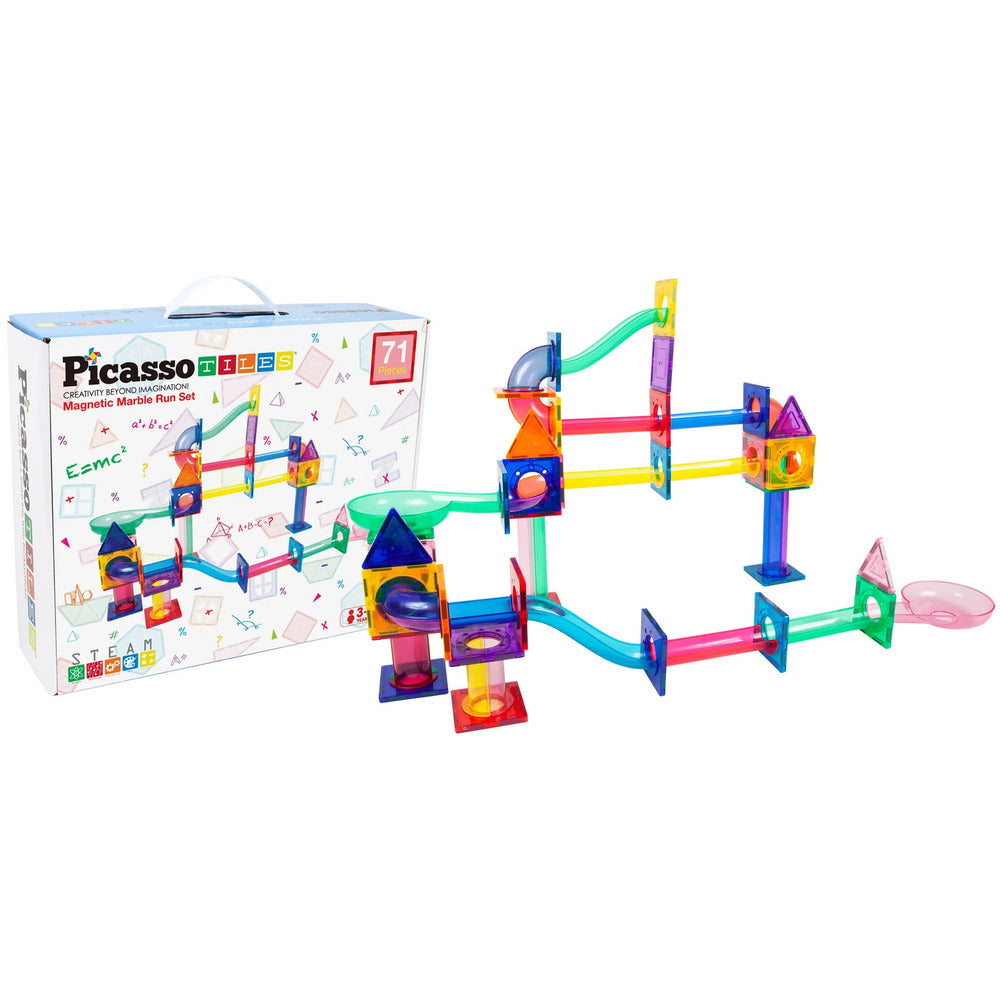 Picasso Tiles - Magnetic Marble Run - 71 Pcs