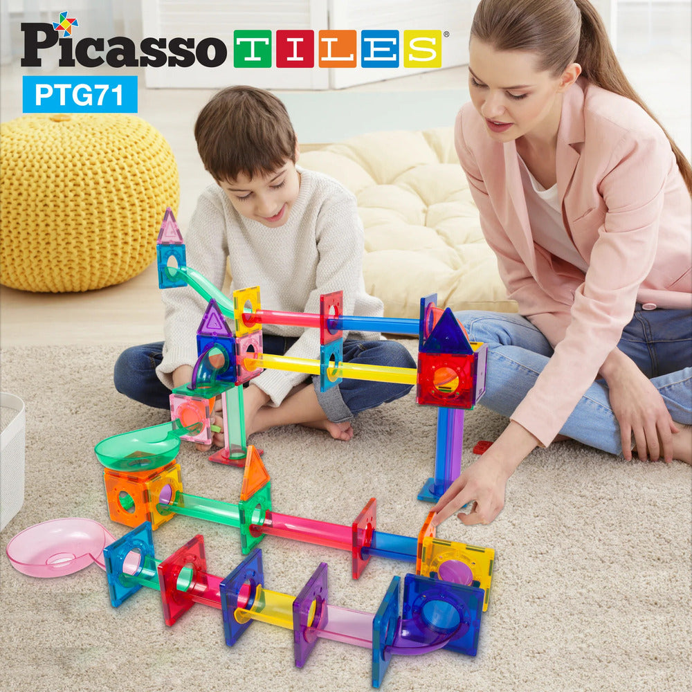 Picasso Tiles - Magnetic Marble Run - 71 Pcs