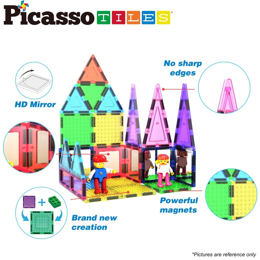 Picasso Tiles - Magnetic Bricks + Tiles - 63 Pcs