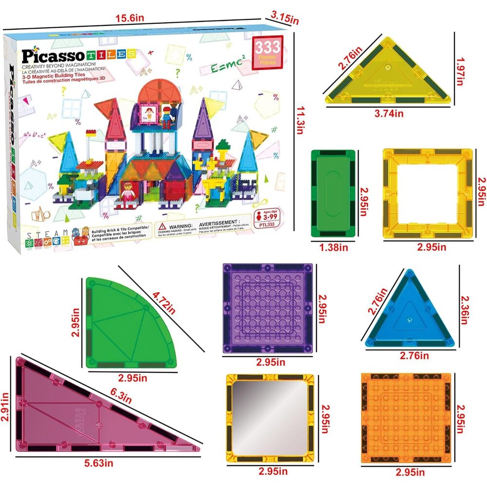 Picasso - Magnetic Bricks And Tiles 333 Pieces