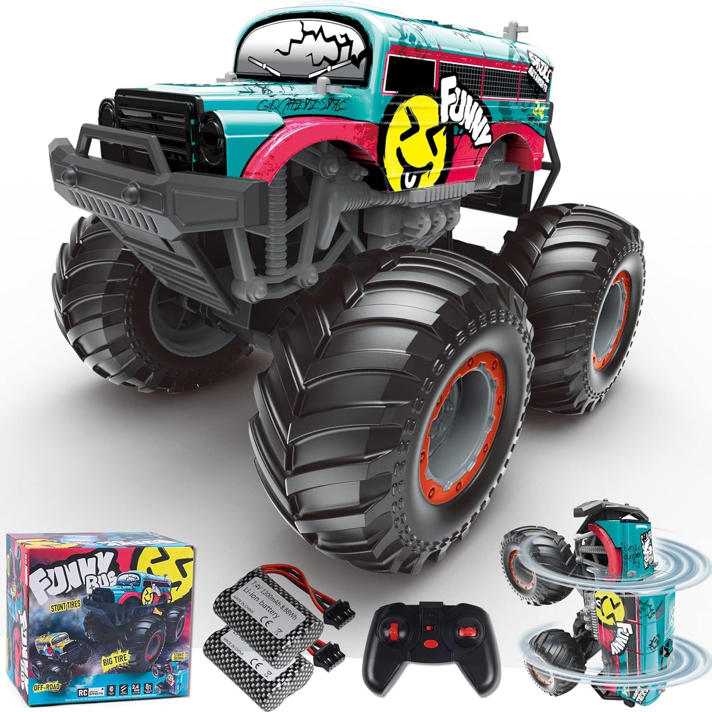Wireless Funny Bus Stunt Truck