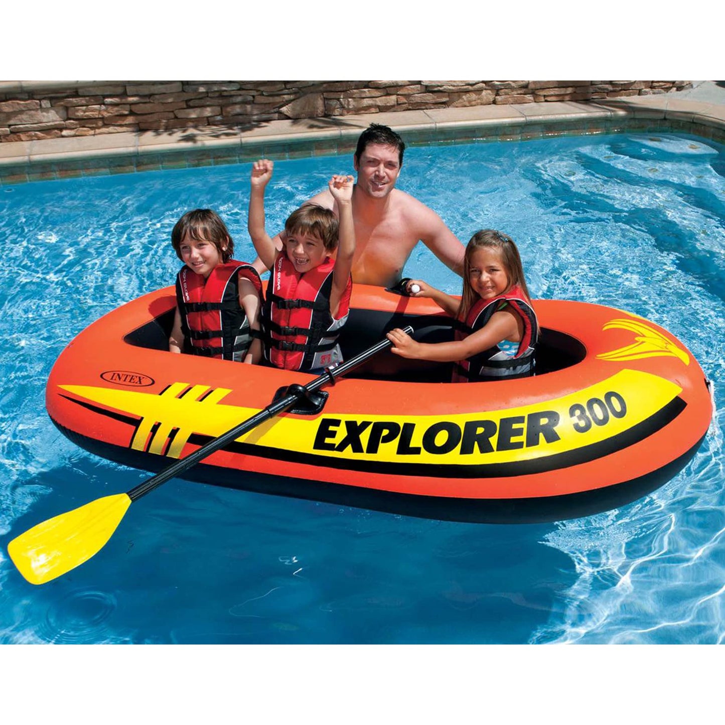 INTEX EXPLORER 300 BOAT SET 211CM x 117CM x 41CM