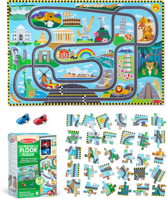 Race Around the World Tracks Floor Puzzle