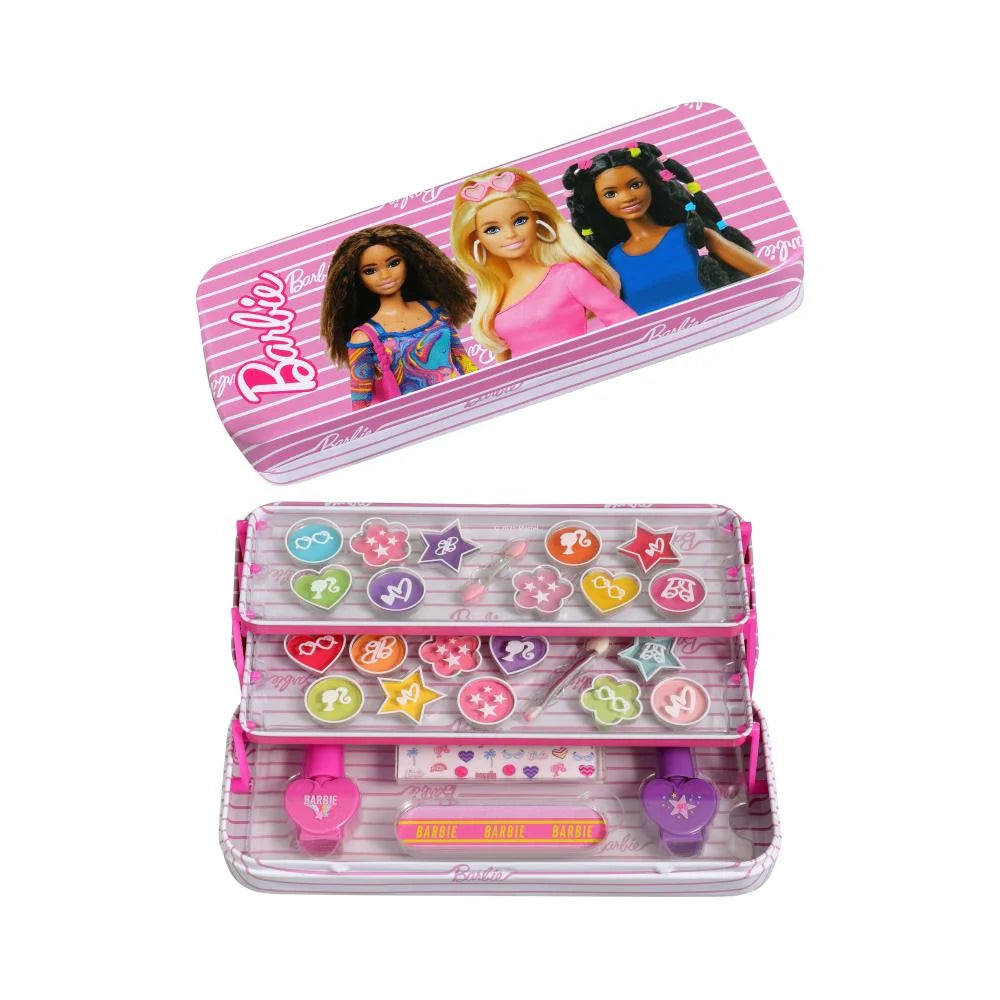 Barbie Makeup Tin with 3 Folding Trays