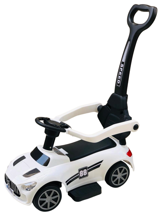 TOBBI KIDS RIDE ON PUSHING CAR WITH LIGHT AND MUSIC - WHITE COLOR