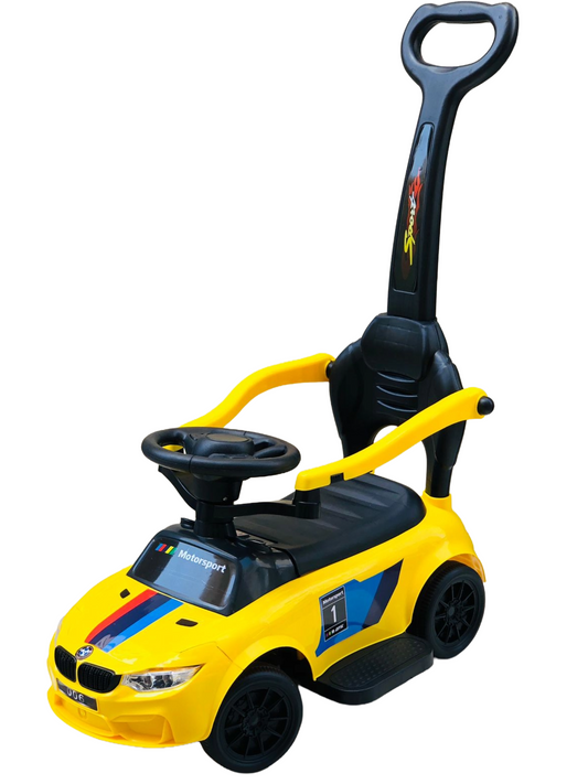 TOBBI KIDS RIDE ON PUSHING CAR WITH LIGHT AND MUSIC - YELLOW