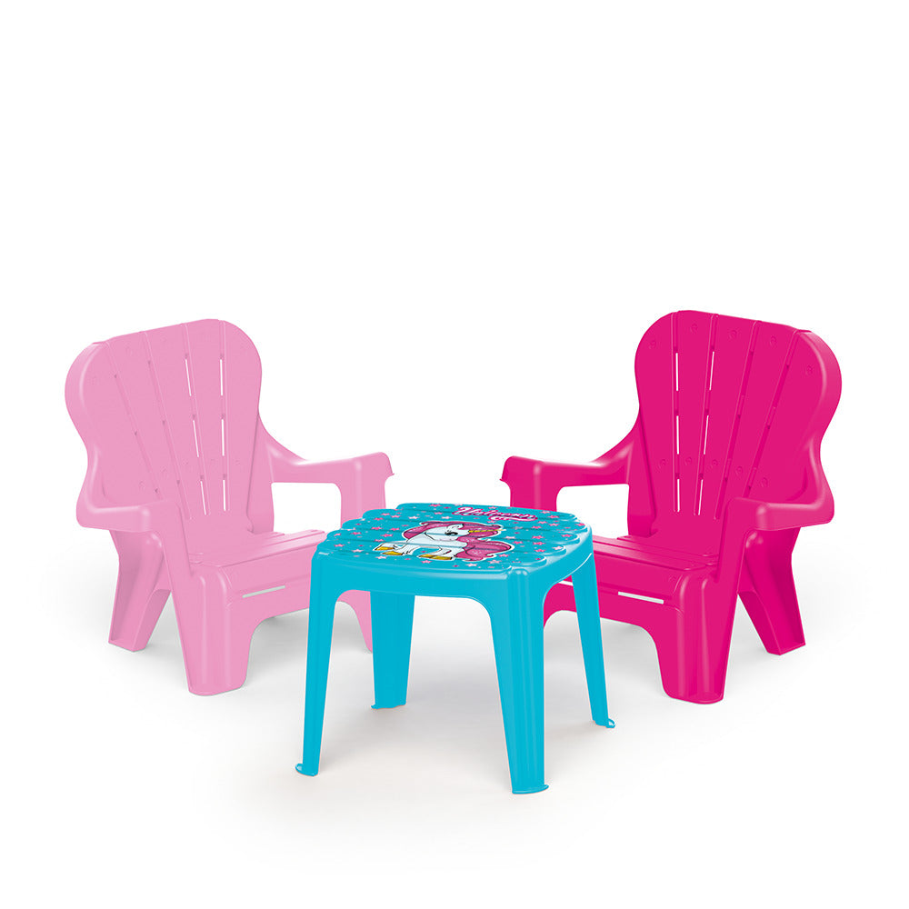 Dolu - Unicorn Table And 2 Chairs Set