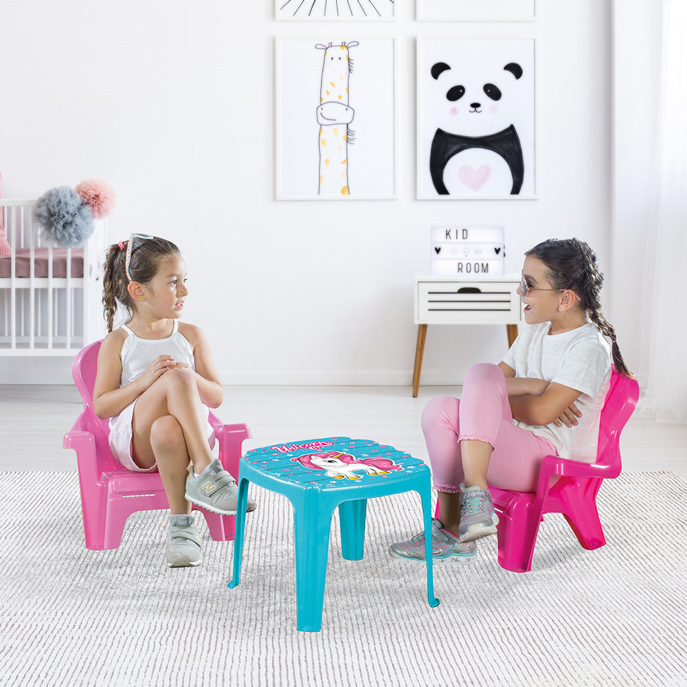 Dolu - Unicorn Table And 2 Chairs Set