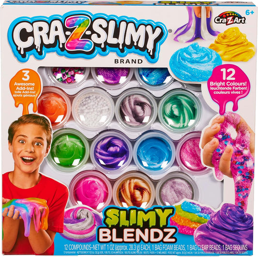 طقم سلايم Cra-Z-Slimy – 12 علبة ألوان مبهجة