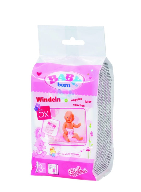 Baby Born Accs Nappies Shrinked 5pk