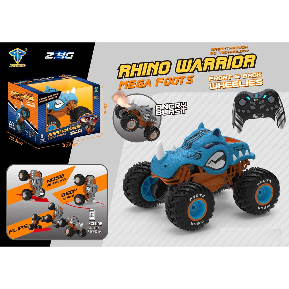 Runion - Spray Stunt Rhino Warrior Car With Gyroscope 1:10 - Blue