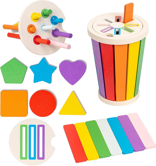 Wooden Educational Toy Box for Baby 12+ Months Montessori