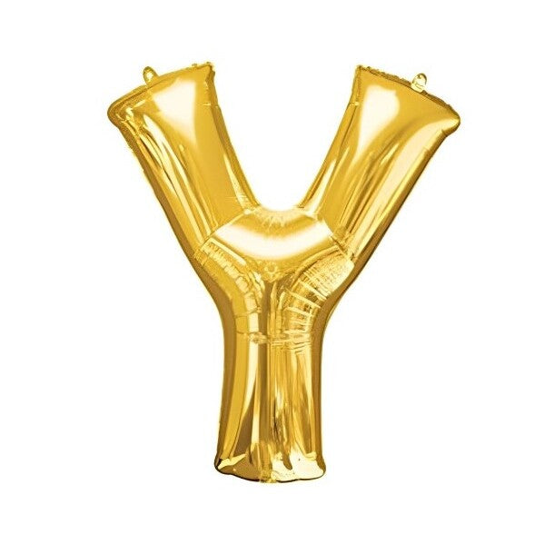 Helium Balloon - Gold - Letter Y