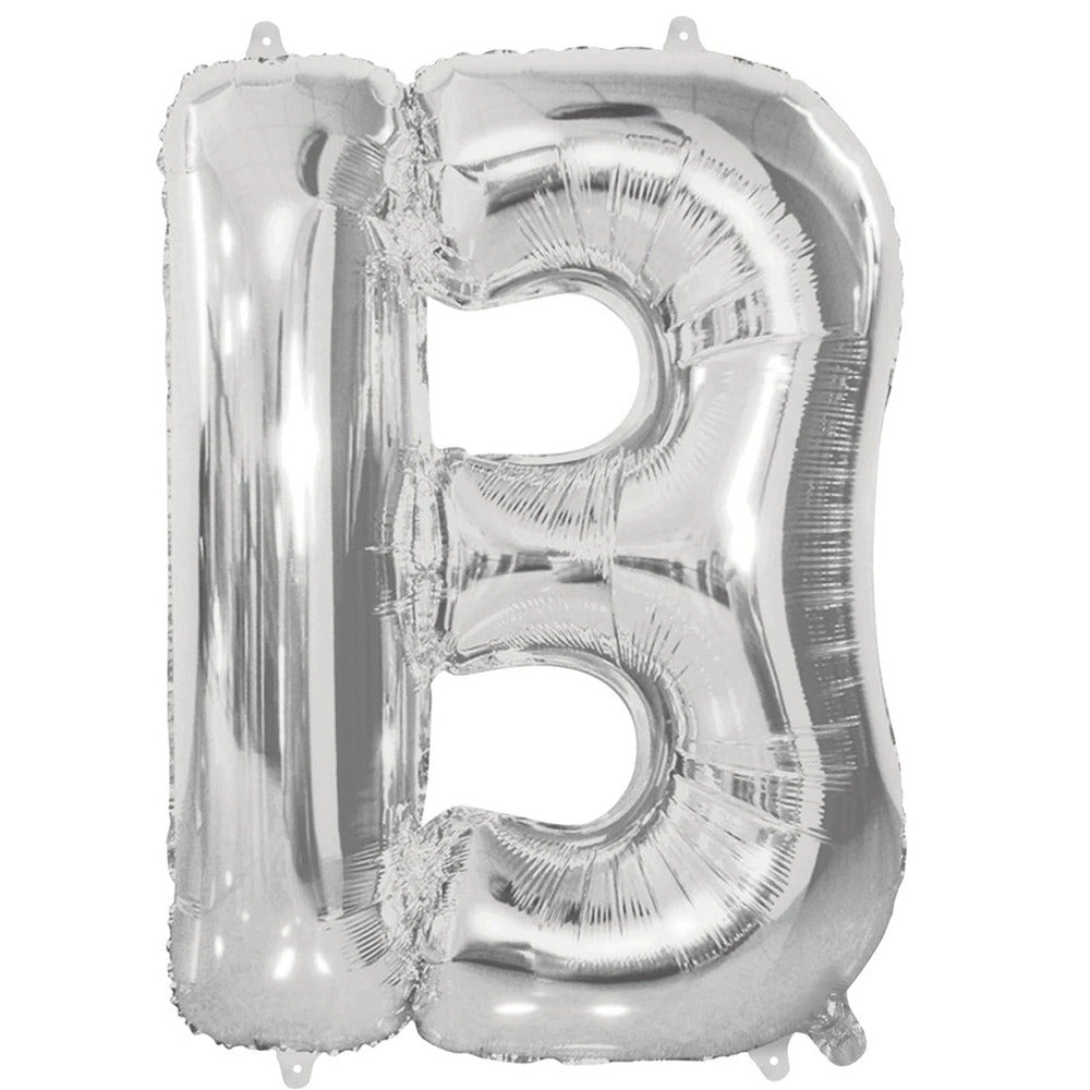 Helium Balloon Silver - Letter B