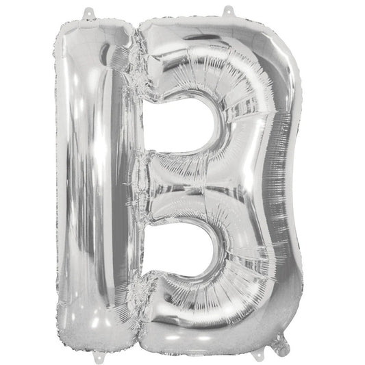 Helium Balloon Silver - Letter B