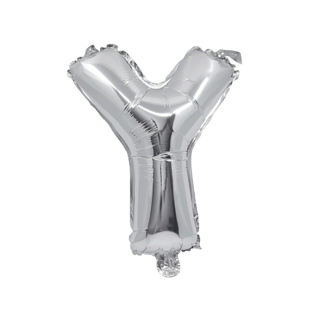 Helium Balloon Silver - Letter Y