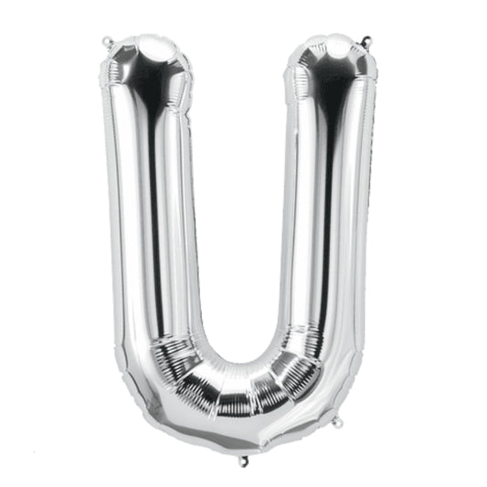 Helium Balloon Silver - Letter U