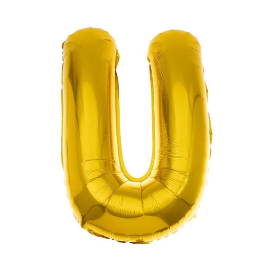 Helium Balloon - Gold - Letter U