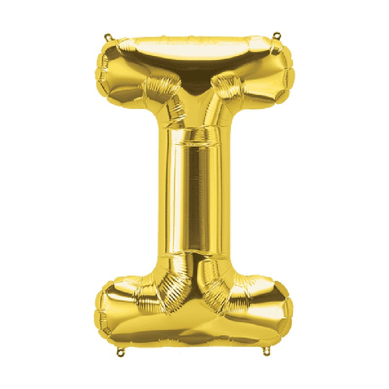 Helium Balloon - Gold - Letter I