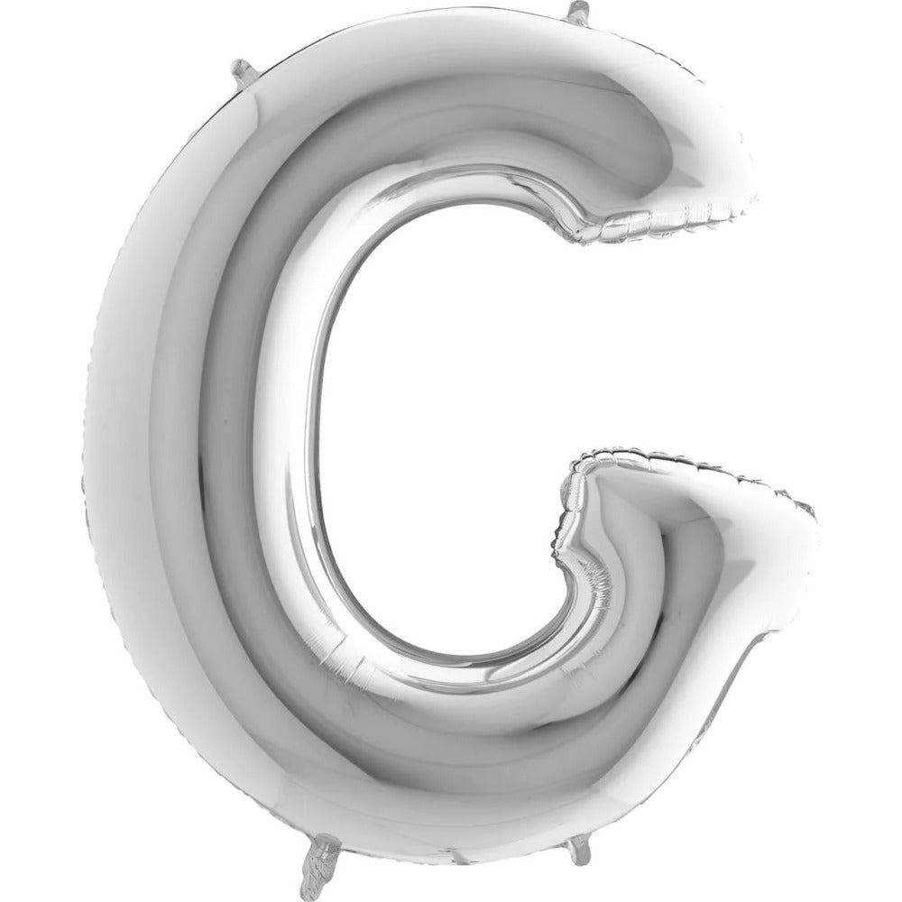 Helium Balloon Silver - Letter G