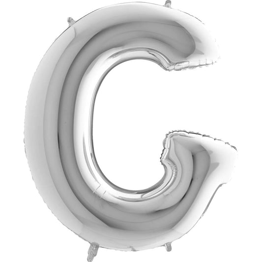 Helium Balloon Silver - Letter G