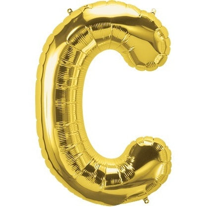 Helium Balloon - Gold - Letter C