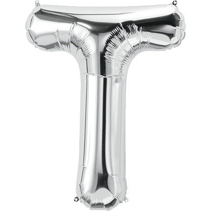 Helium Balloon Silver - Letter T