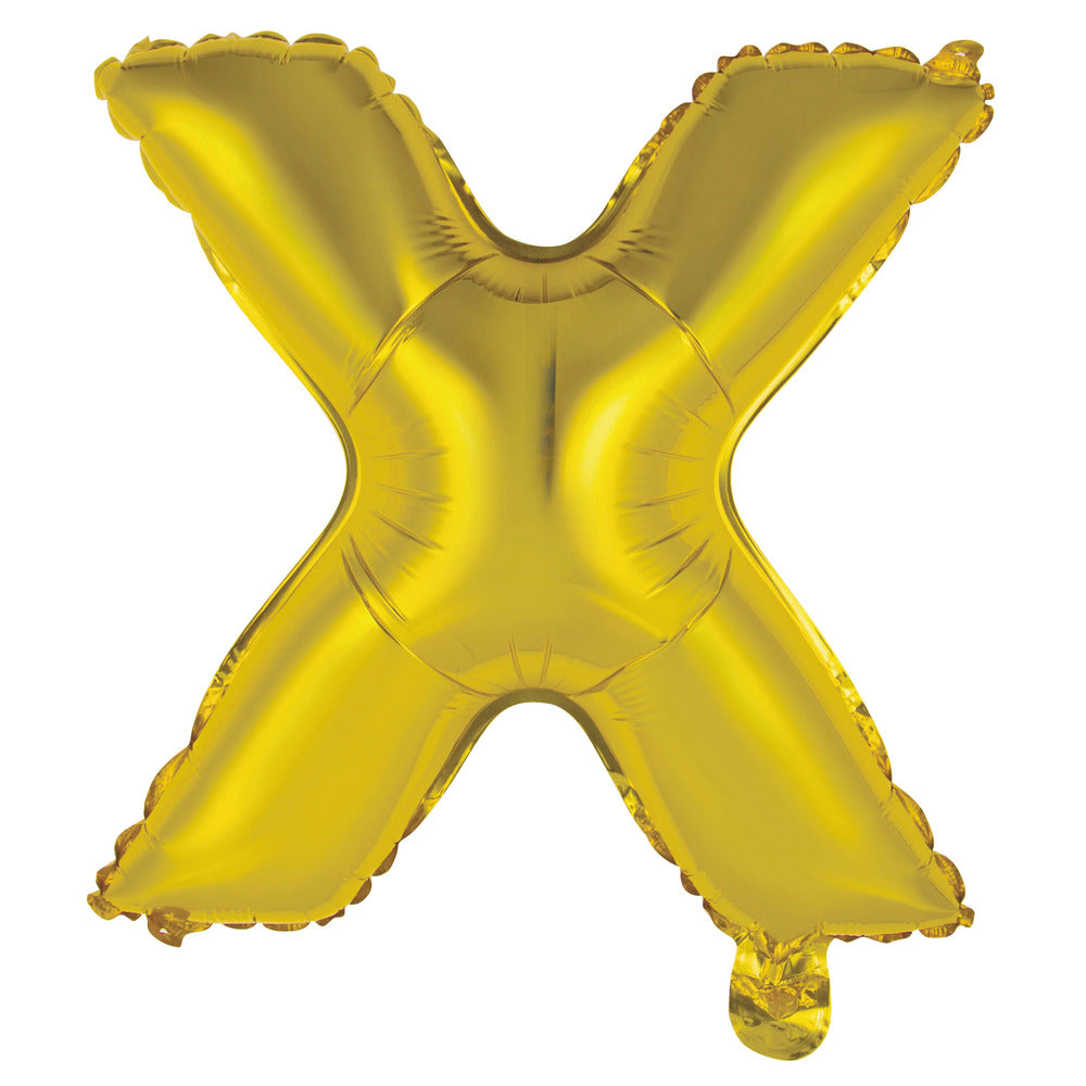 Helium Balloon - Gold - Letter X