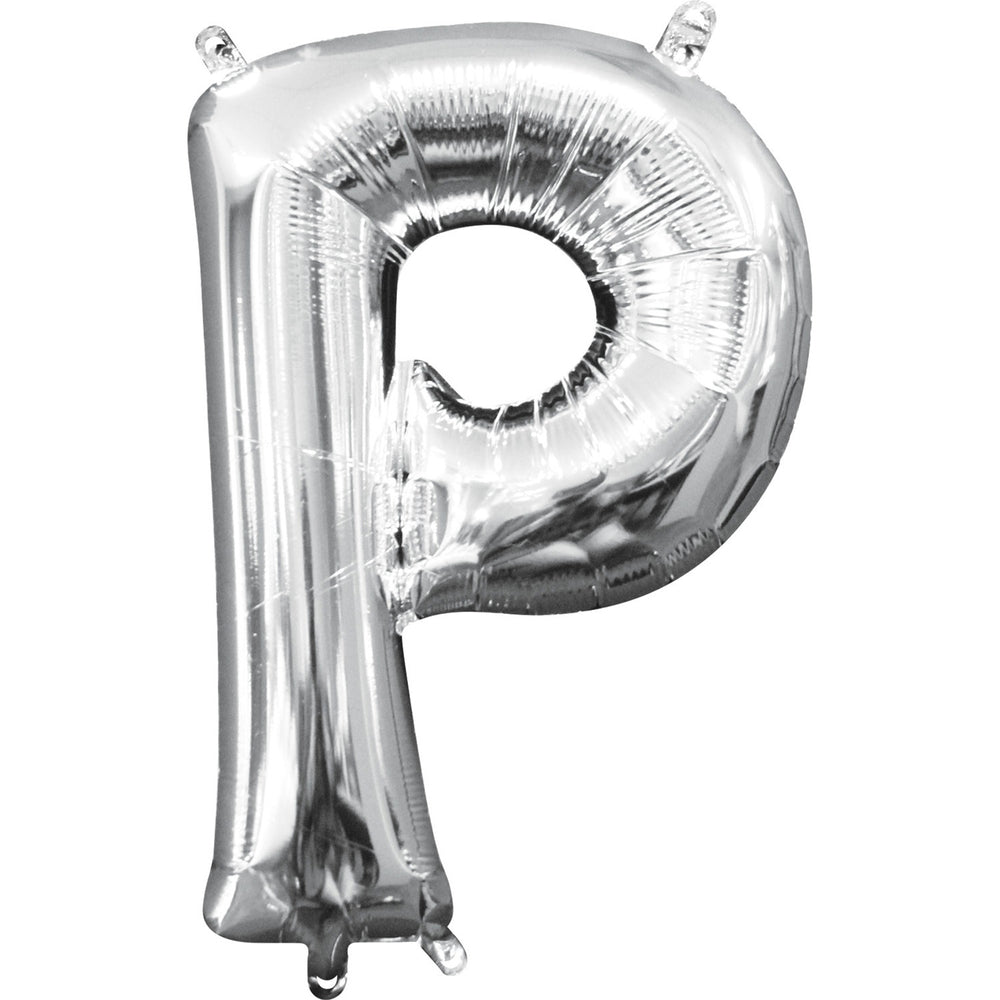 Helium Balloon Silver - Letter P