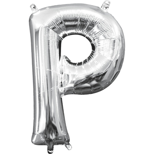 Helium Balloon Silver - Letter P
