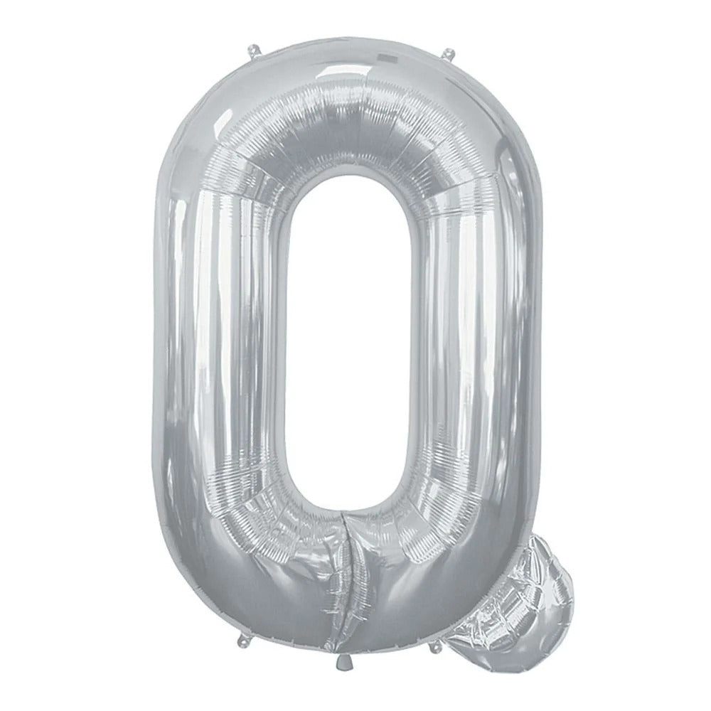 Balloon Silver White - Letter Q
